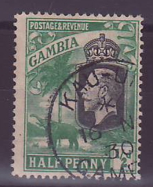 Gambie Gambia Cancelled Kau-Ur  1/2d Elephant
