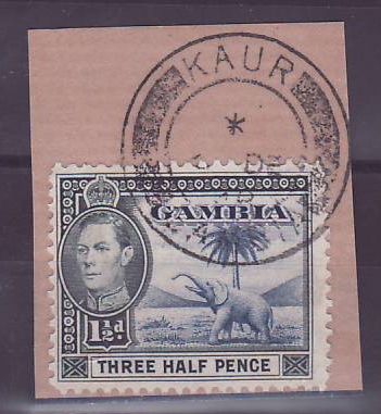 Gambie Gambia Cancelled Kau-Ur 1 1/2d Elephant