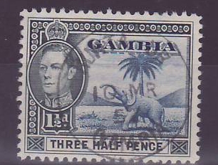 Gambie Gambia Cancelled Kunta-Ur  1 1/2d Elephant
