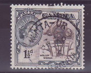 Gambie Gambia Cancelled Kunta-Ur  1 1/2d Wollof Woman