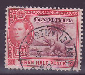 Gambie Gambia Cancelled Macarthy Island 1 1/2d Elephant