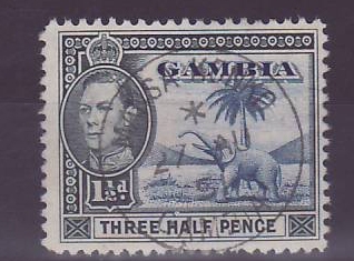 Gambie Gambia Cancelled Mansa Konko 1 1/2d Elephant