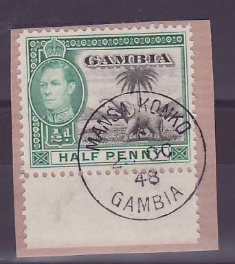 Gambie Gambia Cancelled Mansa Konko 1/2d Elephant