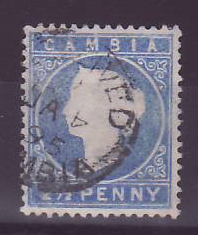 Gambie Gambia Cancelled Gambia Received 2 1/2p Cameo 