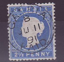 Gambie Gambia Cancelled Gambia Received 2 1/2p Victoria