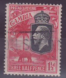 Gambie Gambia Cancelled Steamer 1 1/2p Elephant Posted on steamer
