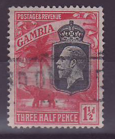 Gambie Gambia Cancelled Steamer 1 1/2p Elephant Posted on steamer