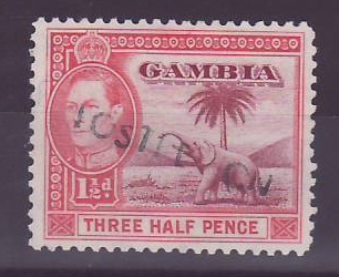 Gambie Gambia Cancelled Steamer 1 1/2 p Elephant Posted on steamer