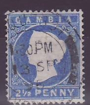 Gambie Gambia Cancelled Paquebot Liverpool 2 1/2p Cameo Posted on steamer