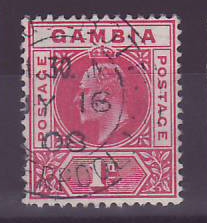 Gambie Gambia Cancelled Paquebot Liverpool 1 p Edward VII Posted on steamer