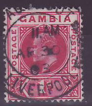 Gambie Gambia Cancelled Paquebot Liverpool 1 p Edward VII Posted on steamer