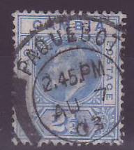 Gambie Gambia Cancelled Paquebot Liverpool 2 1/2d p Edward VII Posted on steamer