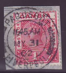 Gambie Gambia Cancelled Paquebot Liverpool 1 d p Edward VII Posted on steamer