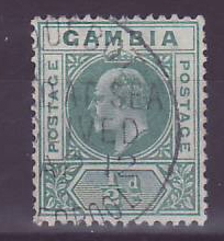 Gambie Gambia Cancelled Paquebot Posted at sea received Liverpool 1/2 d Edward VII Posted on steamer