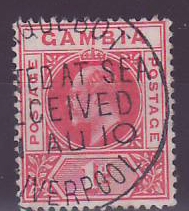Gambie Gambia Cancelled Paquebot Posted at sea received Liverpool 1 d Edward VII  Posted on steamer