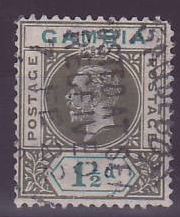 Gambie Gambia Cancelled Paquebot Posted at sea received Liverpool 1 1/2 d George V  Posted on steamer