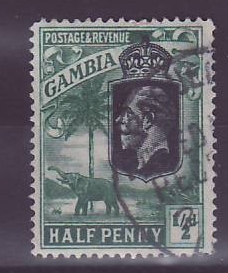 Gambie Gambia Cancelled Paquebot Posted at sea received Liverpool 1/2d Elephant  Posted on steamer