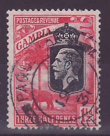Gambie Gambia Cancelled Paquebot Posted at Sea 1 1/2d Elephant 