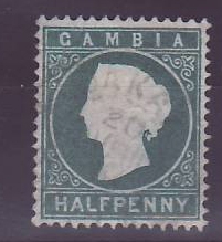 Gambie Gambia 1/2p Cameo with Dakar Senegal cancellation