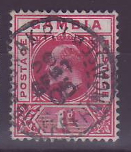 Gambie Gambia 1/d Edward VII with Dakar Senegal cancellation