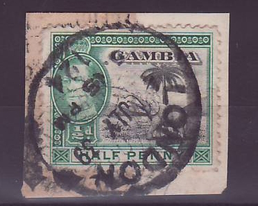 Gambie Gambia 1/d Elephant with 1938 London cancellation