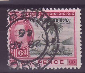Gambie Gambia 6p Elephant Lagos Nigeria Cancellation