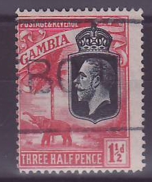 Gambie Gambia 1 1/2d Elephant Paquebot Cancel