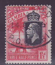 Gambie Gambia 1 1/2 d Elephant with Registered GPO Gambia cancel