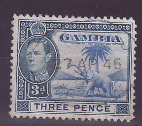 Gambie Gambia 3p Elephant Registered PO Gambia cancel