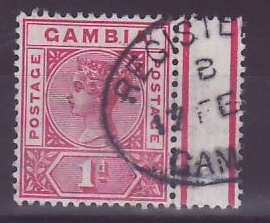 Gambie Gambia 1d Victoria Registered Gambia cancel