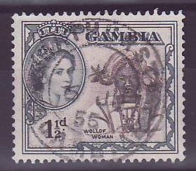 Gambie Gambia 1 1/2d Woloff woman Bathurst cancel