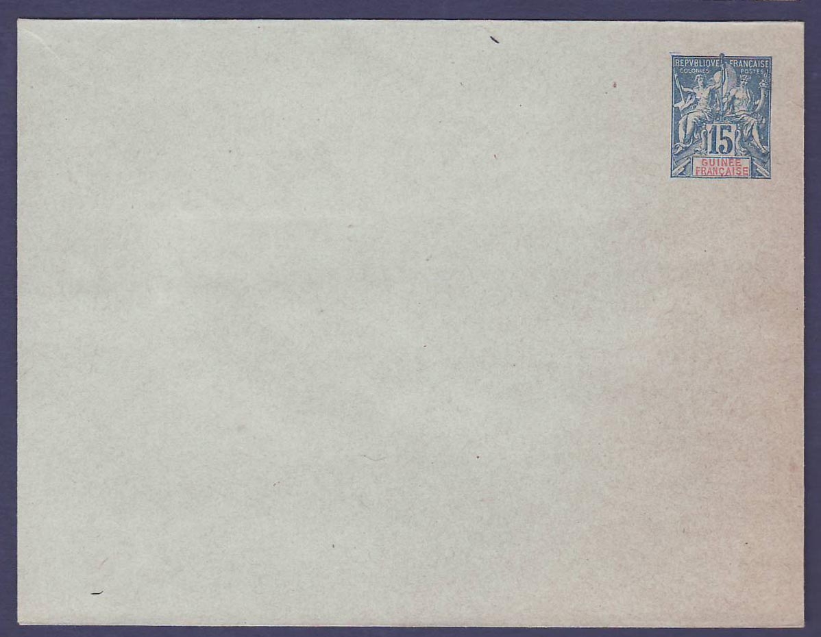 Guinee Entier Postal 14 5*11cm 15c Groupe Bleu Neuf