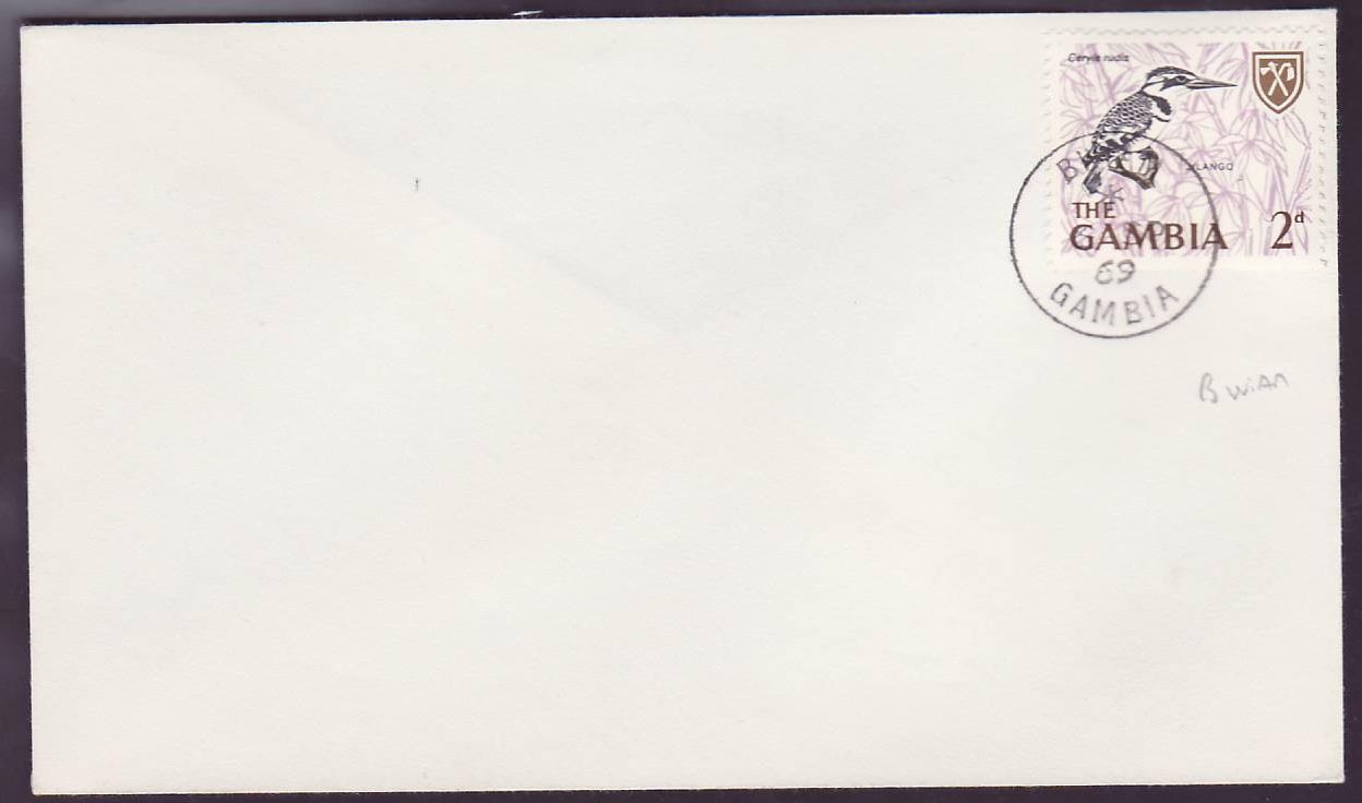 Gambie Gambia Bwiam cover with 2d Jilango Bird stamp canc 1969