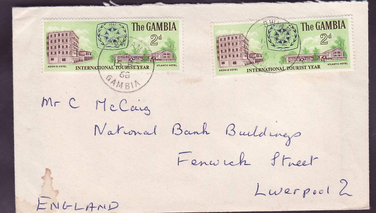 Gambie Gambia 1968 Bwiam cover to Liverpool  England
