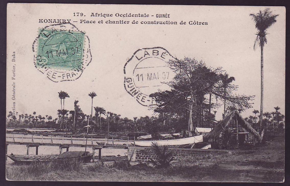Carte Postale Guinee Berger Pulas avec Rare cachet Telegraphique Labbe 11 MAI 07