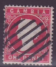 Gambia Gambie Cameo with barrel cancel