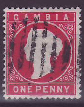 Gambia Gambie Cameo with barrel cancel