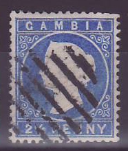 Gambia Gambie Cameo with barrel cancel