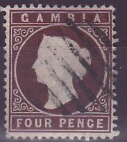 Gambia Gambie Cameo with barrel cancel