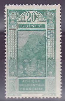 Guinee 20c Gue de Kitim n°100 with COLONIAS handstamp Rare