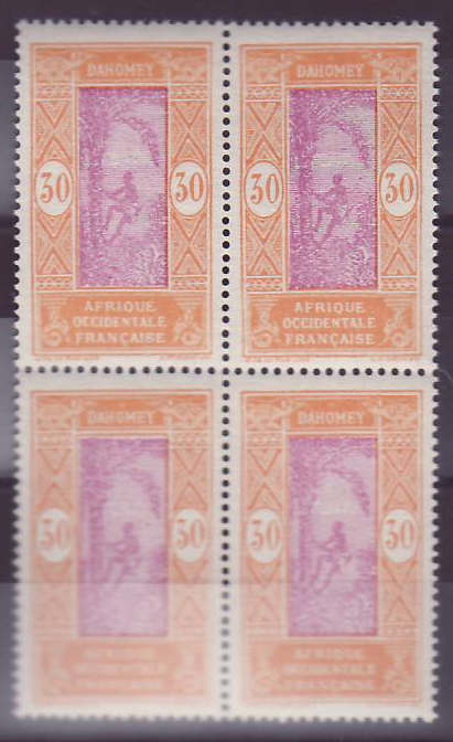 Dahomey n°77 30c Recolte des Noix de coco ** Bloc de 4