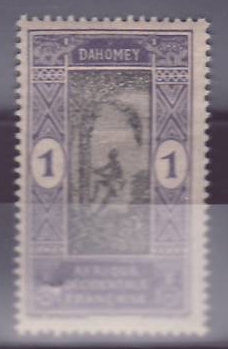 Dahomey n°42 1c Recolte des Noix de coco **