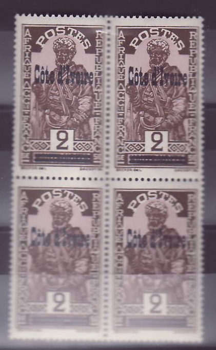 Cote d'Ivoire n°90 2c Chef ** Bloc de 4