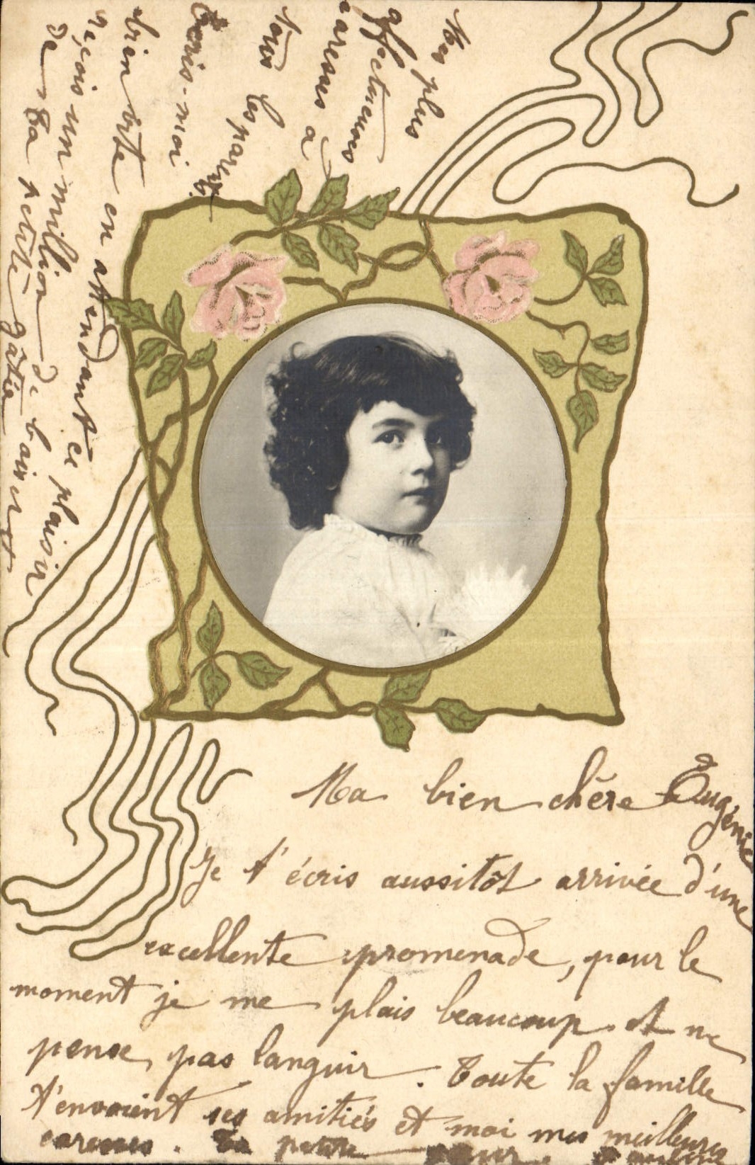 CPA Fantaisie Fleurs Enfant 