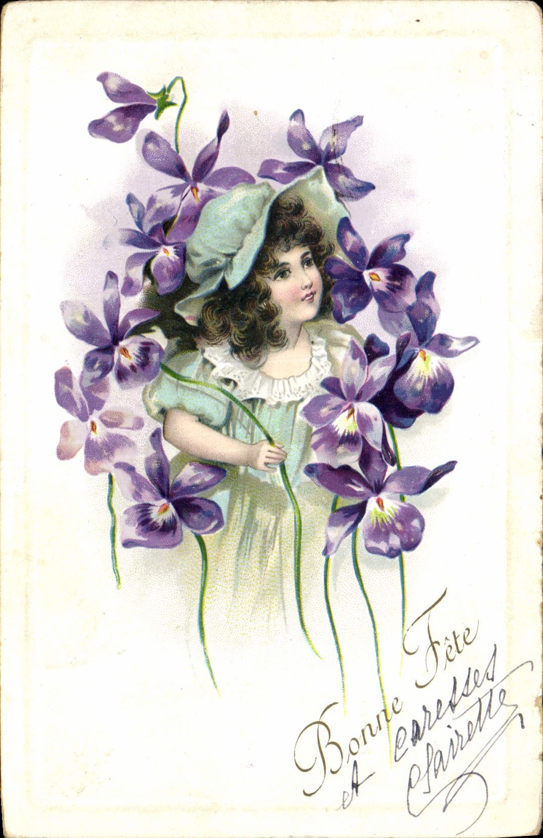 CPA Fantaisie Fleurs Enfant 