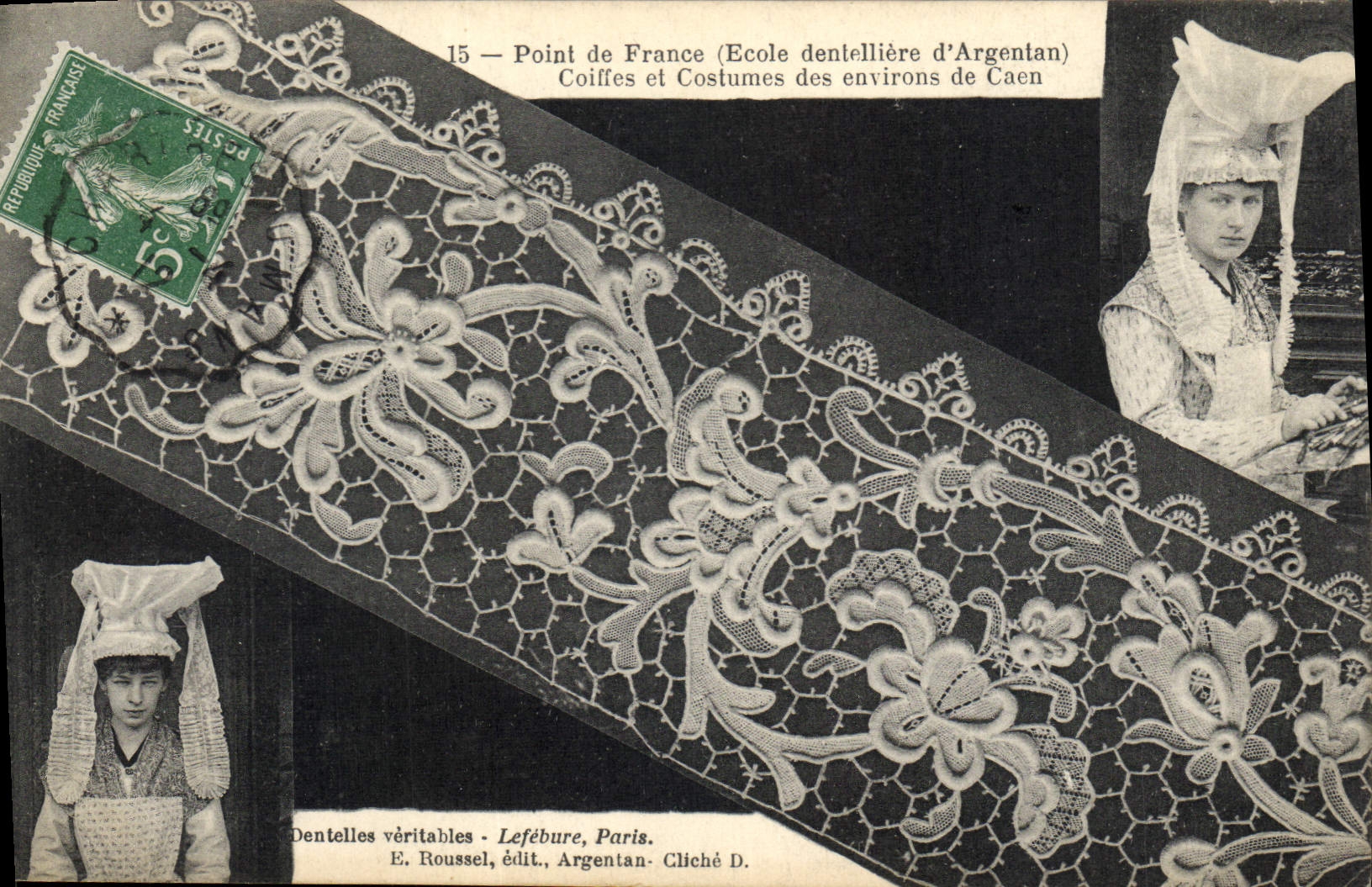 CPA Dentelle Dentelliere Point de France Caen 