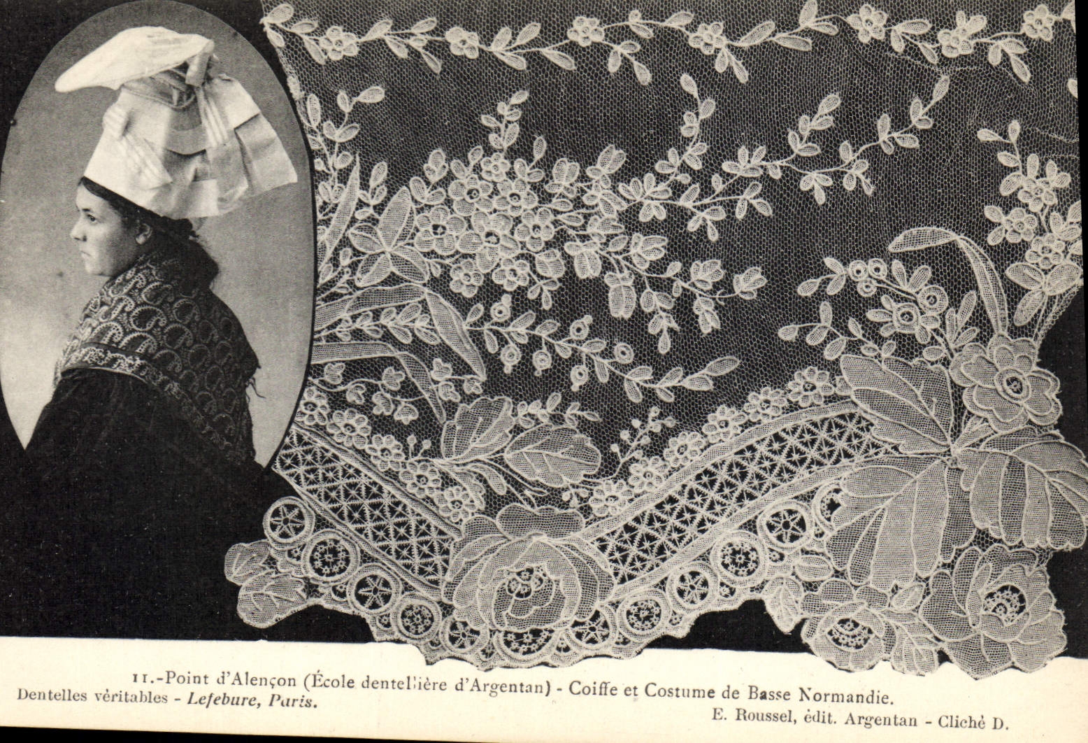 CPA Dentelle Dentelliere Point d'Alencon Ecole dentelliere d'Argentan Normandie 
