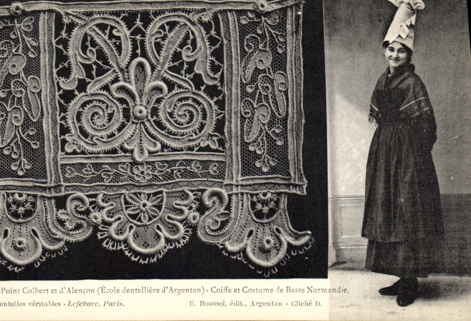 CPA Dentelle Dentelliere Point d'Alencon Ecole dentelliere d'Argentan Normandie 