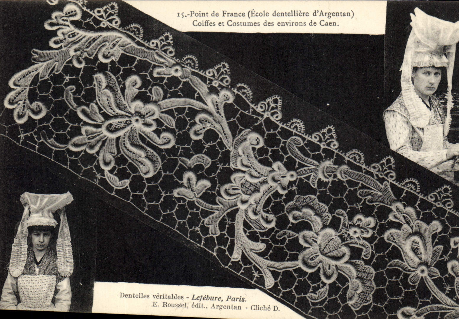 CPA Dentelle Dentelliere Point de France Ecole d'Argentan Caen 
