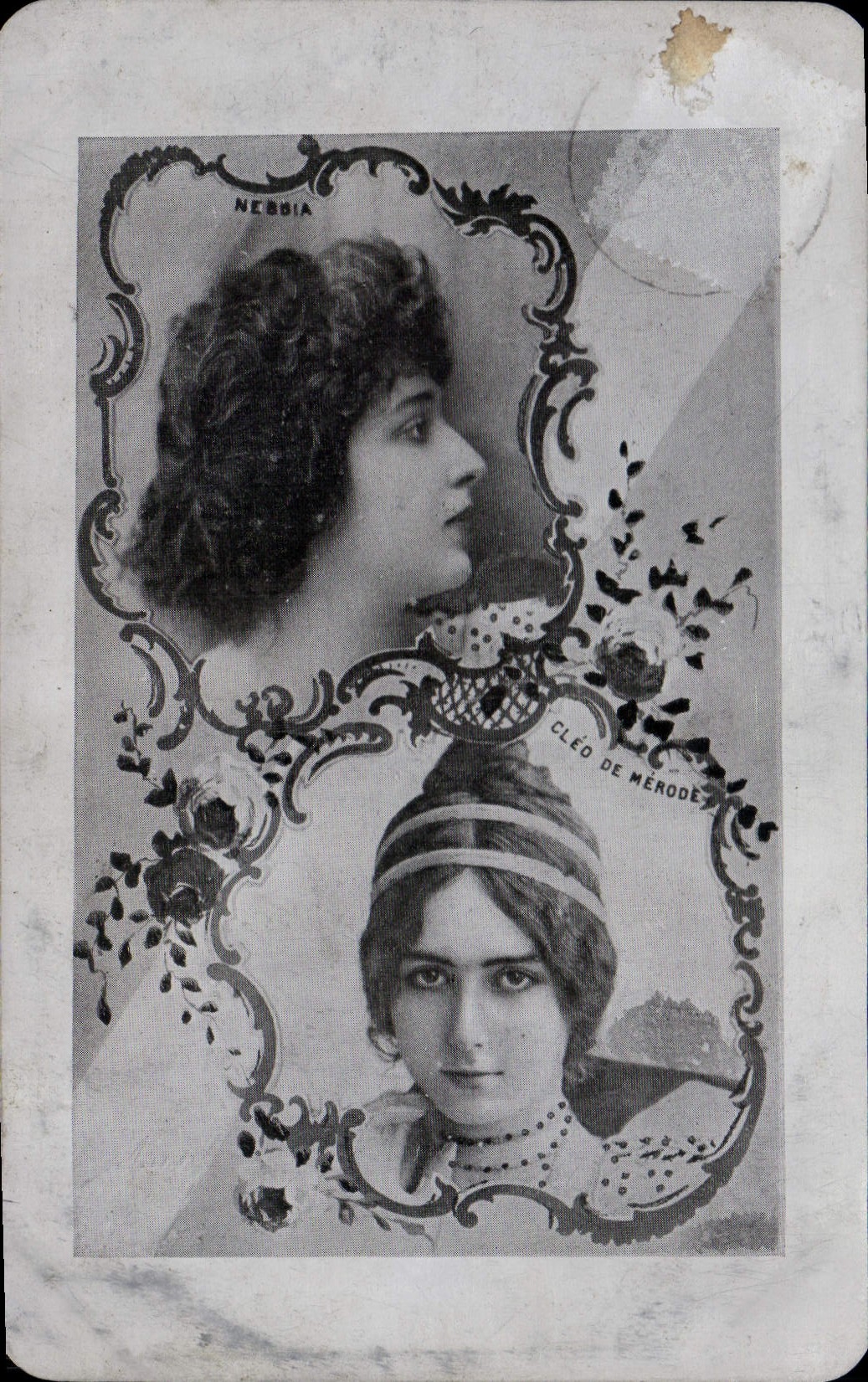 Vintage Postcard Fantasy Woman Nebbia Theater (metallized chart) SIGNAL